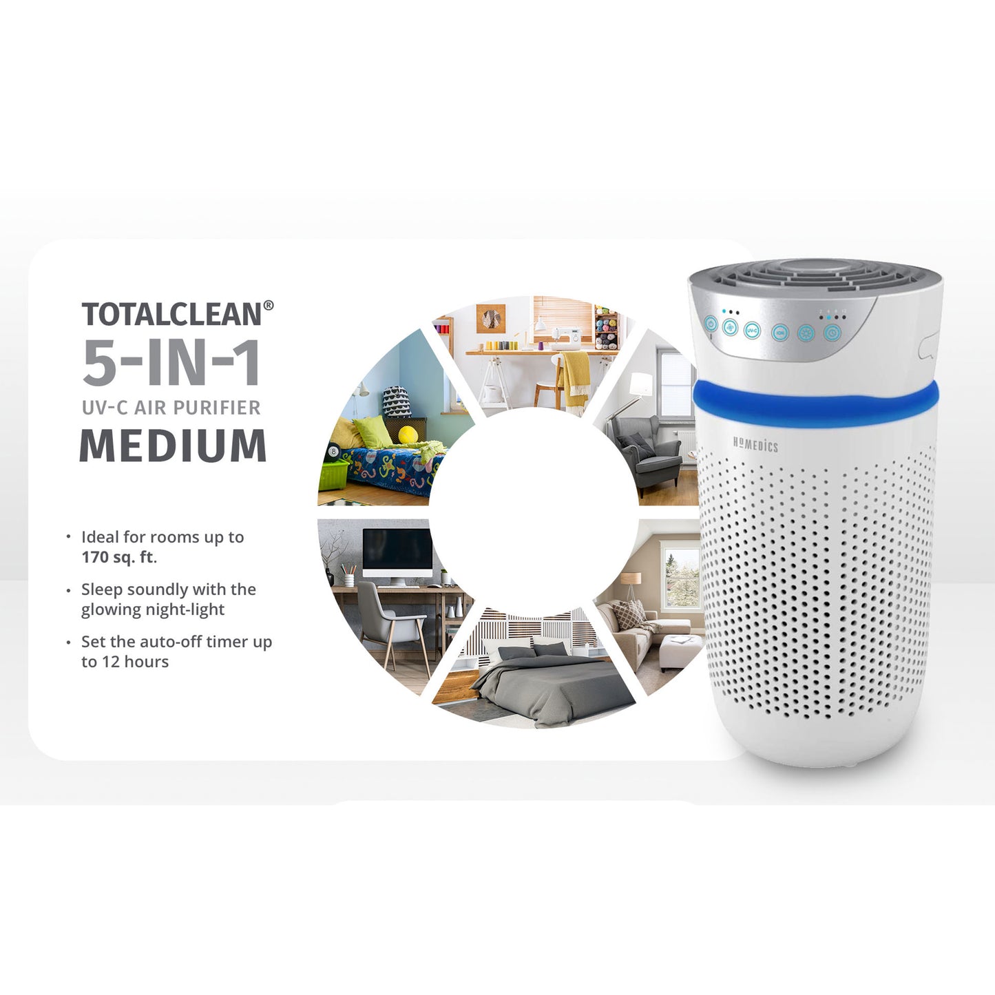 Homedics TotalClean 5-in-1 Tower Air Purifier